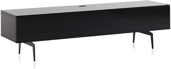 SONOROUS ST-360 Premium TV Stand for Living Room โ Modern TV Stands & Entertainment Center with Storage โ Black Glass & Black Wood Cover โ Luxury Media Console with Metal Legs for TVs up to 75 inches