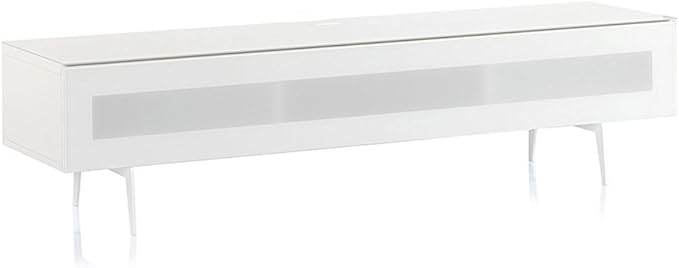 SONOROUS ST-360 Premium TV Stand for Living Room โ Modern TV Stands & Entertainment Center with Storage โ White Wood & White Glass Cover โ Luxury Media Console with Metal Legs for TVs up to 75 inches