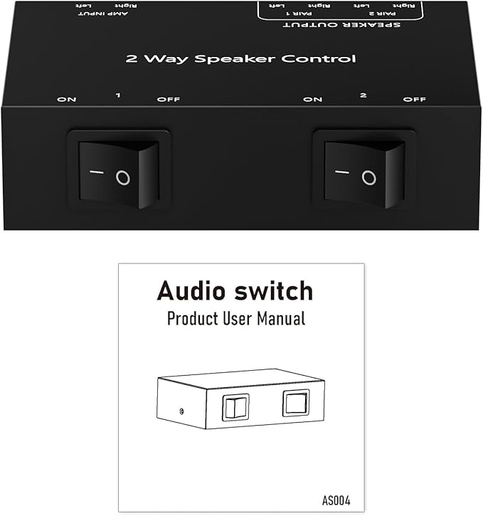 Y.D.F 2-Channel(1 in 2 Out) Speaker Selector Switcher Box with Terminal Claps 150W RMS per Channel High-Fidelity Audio Transmission