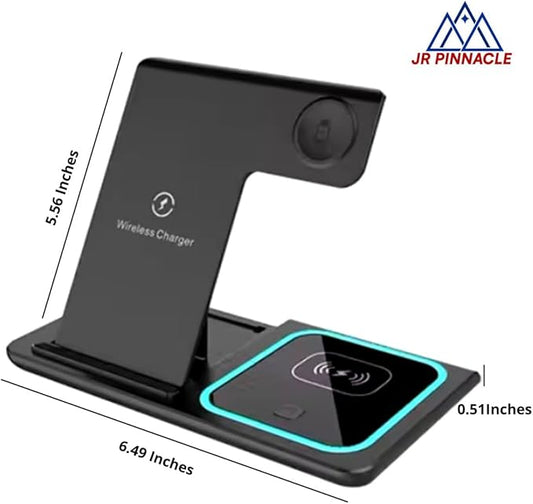3 in 1 Wireless Charging Station for Apple Watch, iPhone, AirPods – Fast Magnetic Charger Dock Compatible with iPhone 16/15/14, Apple Watch Series, AirPods Pro – JR PINNACLE