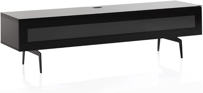 SONOROUS ST-360 Premium TV Stand for Living Room โ Modern TV Stands & Entertainment Center with Storage โ Black Wood & Black Glass Cover โ Luxury Media Console with Metal Legs for TVs up to 75 inches