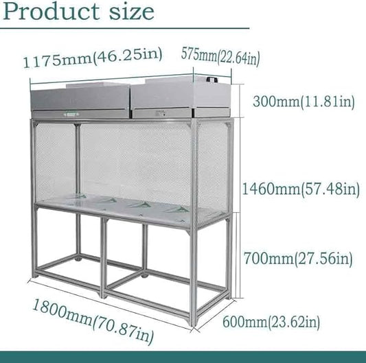 BEILOCKERY 110V Vertical Laminar Dust Free Workshop with HEPA Filter, 70.86"×23.62" Aluminum Air Flow Clean Bench, for Phone Repair Workshop, Laboratory Use