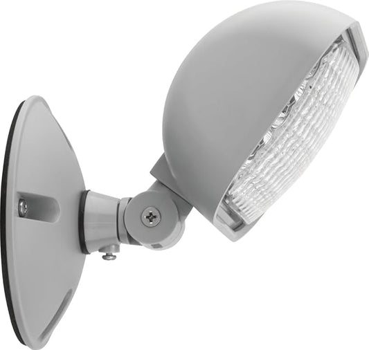 Lithonia Lighting Weatherproof LED Emergency Light Remote Head, One Single Head Emergency Light for Business, Indoor and Outdoor Use, Square, Gray (ERE GY SGL WP SQ M12)