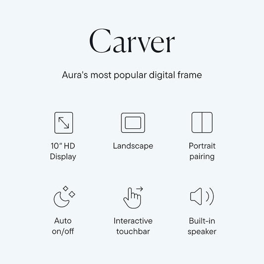 Aura Digital Picture Frame - 10.1" HD Display | Wirecutter's Best Digital Frame | Text Photos Directly to Your Frame from Anywhere | Quick & Easy Setup Over WiFi - Free Aura App | No ads or fees