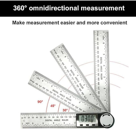 Digital Angle Finder, 2 in 1 Digital Angle Gauge 7 inch/200mm Stainless steel tool kit for Carpenter/Woodworking/DIY Tools