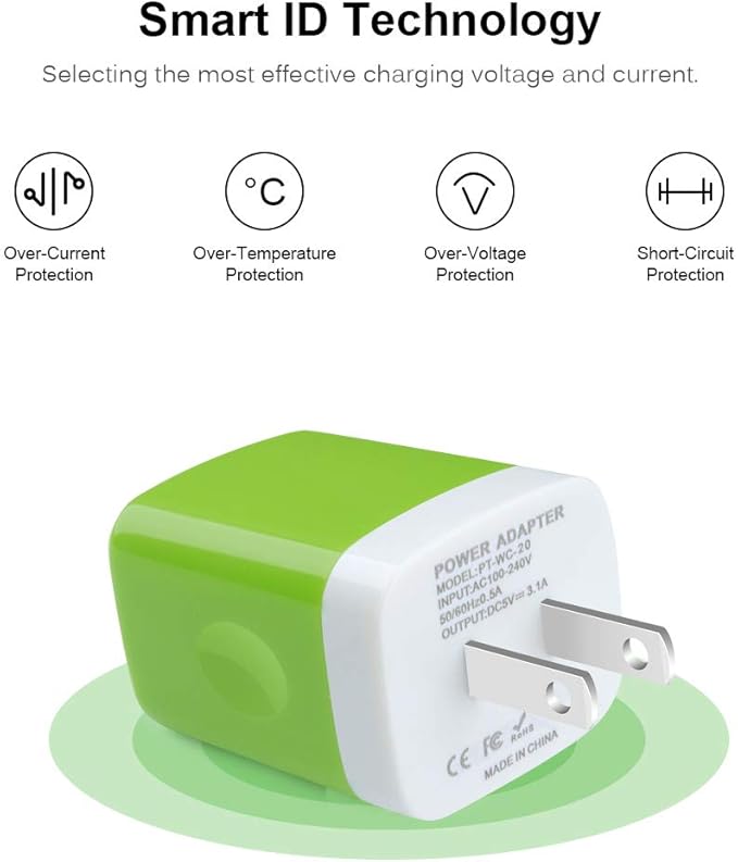 Wall Charger Adapter,USB Cubes,Sicodo 3Pack Universal Travel 3.1A 3 Muti Port Plug Charging Block Compatible with iPhone 16 15 14 13 12 SE 11 X,8,Plus,Samsung Galaxy S24,S23,S22,S21,S20,S10 Ultra,LG
