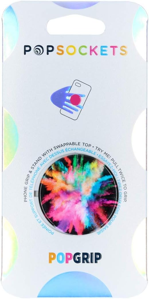 PopSockets: Phone Grip with Expanding Kickstand, Pop Socket for Phone - Color Burst Gloss
