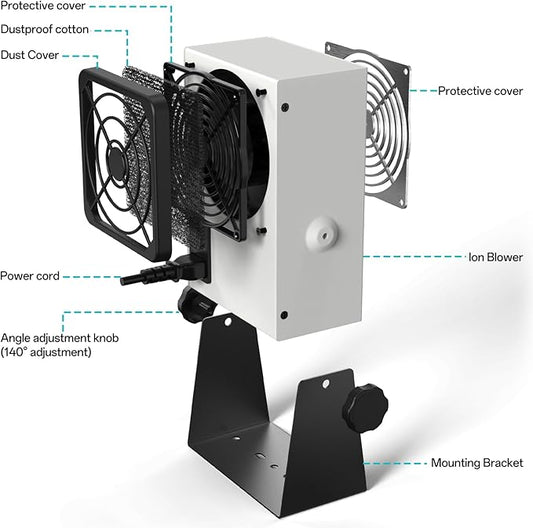 BK5600S Anti-Static Ion Fan, Ion Electric Fan, Static Eliminator, Electronic Manufacturing Maintenance, Scientific Research Laboratory, Chip Packaging To Eliminate Static Electricity (2024-BK5600S)