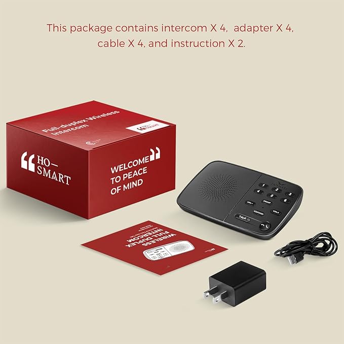 Hosmart UltraSpeak Pro Intercoms Wireless for Home, Two-Way Real-time Intercom Full Duplex Wireless Intercom System for Home Use, Clear Sound House Intercom System for Business with 1200 Feet Range