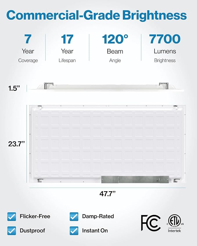 Sunco 2x4 LED Flat Panel Light Drop Ceiling Office Fixture, 7700 LM, Selectable Features, 40W/50W/60W, 4000K/5000K/6000K, Dimmable (0-10V), Dustproof ETL 2 Pack
