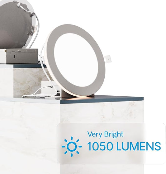 INFIBRITE 6 in Slim Recessed LED Downlight with Night Light 5CCT Selectable White New Construction 12 Watt 1050LM Triac Dimmable 24 Pack