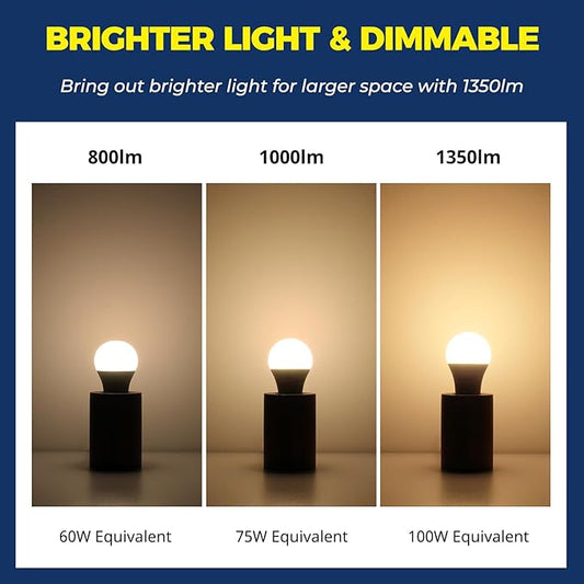 Lightinginside Smart Light Bulbs 100W Equiv., 1350LM 11W Smart Bulb Works with Alexa/Google Home/Smart Life, A19 E26 RGBCW Color Changing, No Hub Required, 2.4G WiFi Bluetooth Bulb, ETL Listed, 6PCS