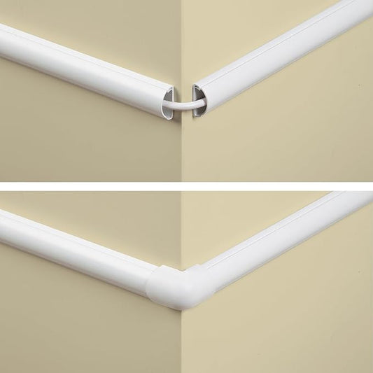 D-Line Medium Cable Raceway Accessory Pack, Join 1.18in x 0.59in Cord Cover Lengths, 10 Accessories Included, Hide Cords Around a Variety of Angles - White