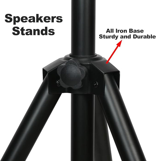 Howonder Heavy Duty Speaker Stand, PA Speaker Stand,Speaker Tripod Stand, Adjustable Height from 44 to 72 Inches,Hold up to 150lbs, HD-300 (2 Packs Black)