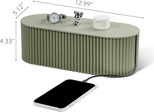 RAMFIYN Cable Management Box Large Cable Organizer Box for Power Strips, Surge Protectors, Chargers, Adapters, TV Computer Wires Cable Hider Organizer Box with Cable Ties,Wire Ties - Green