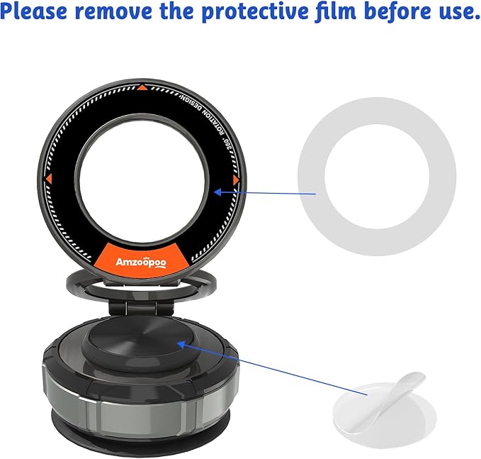 Phone Holders for Your Car Phone Holder Mount for MagSafe 360° Adjustable Vacuum Suction Magnetic Car Phones Mount Cellphone Holder for iPhone 16 15 14 13 12 Series and Android (Zinc Alloy)