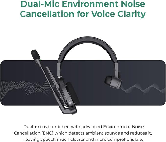 Accsoon Como MIC02-H Wireless Headset Intercom System Host Headset Full Duplex 1312ft Team Communication Group Talk, Links up to 9-Person, 10+Hour Battery Life(Only Host Headset)