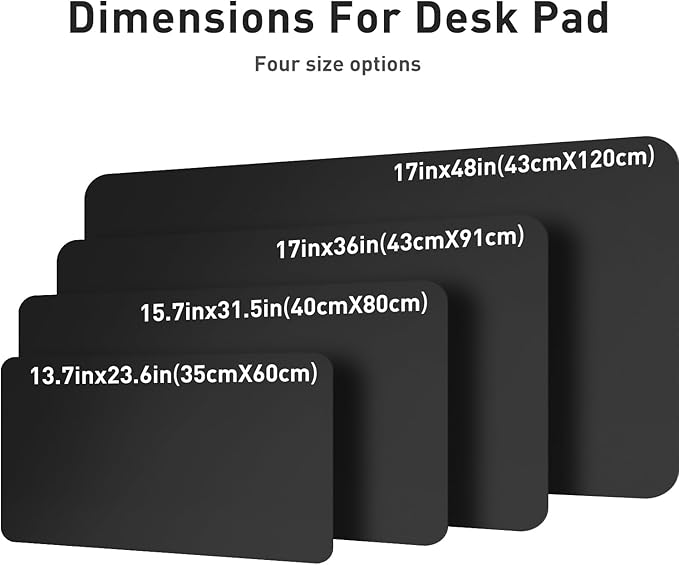 Aothia Leather Office Desk Pad Protector, Non-Slip PU Leather Desk Blotter, Waterproof Laptop Writing Mouse Pad for Office and Home, Black, 31.5" x 15.7"
