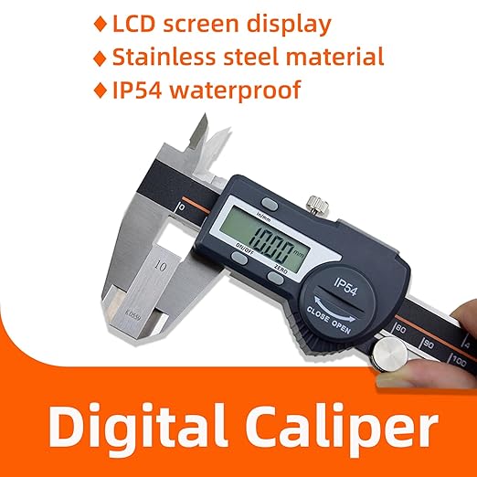 AICEY Digital Caliper Measuring Tool, IP54 Waterproof Stainless Steel Electronic Caliper with Large LCD Display Digital Micrometer, Available in, 8in/200mm,(ACE-KC20