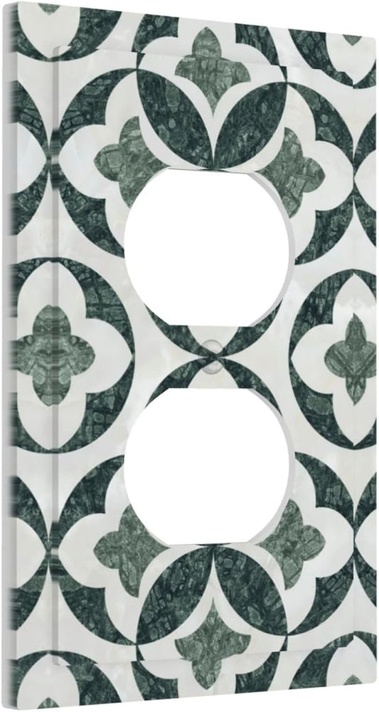 Bvtewkhz Green Luxury Modern Cubic Marble Cubic Marble Duplex Outlet Decorative Light Switch Covers Electrical Faceplate Switch Plates for Bathroom Kitchen Home