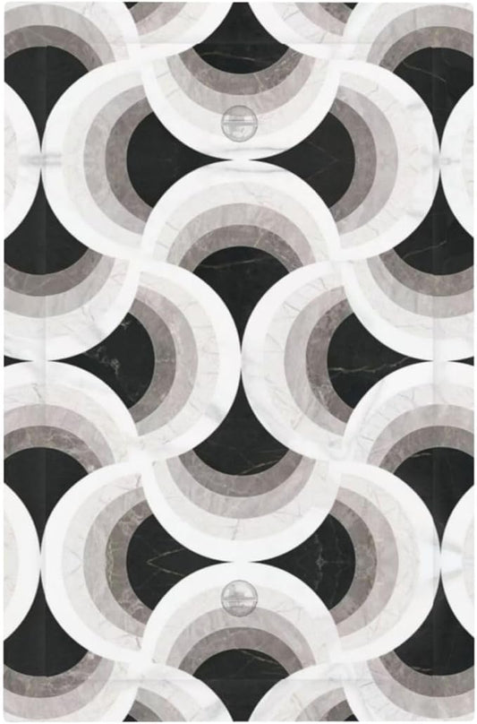 Bvtewkhz Black/White Art Marble No Device Single Blank Decorative Light Switch Covers Electrical Faceplate Switch Plates for Bathroom Kitchen Home