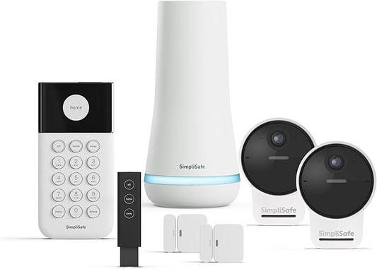 SimpliSafe 7 Piece Wireless Outdoor Camera Home Security System - Optional 24/7 Professional Monitoring - No Contract - Compatible with Alexa and Google Assistant