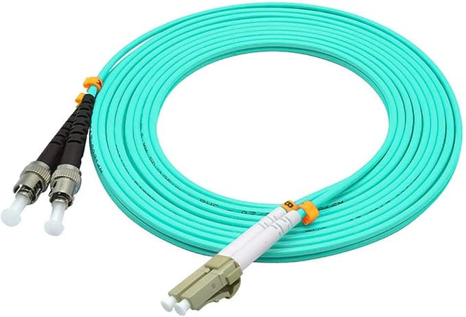 Jeirdus 2Meters 6ft LC to ST Duplex 50/125 10G OM3 Multi-Mode Fiber Optic Cable Jumper Optical Patch Cord LC-ST