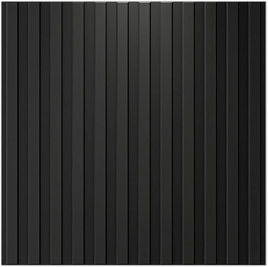 Art3d Slat Wall Panel, 3D Fluted Textured Panel 12-Tile 19.7 x 19.7in. - Cover 32 Sq.Ft., Black