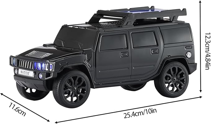 WSTER Solar Off-Road Car Bluetooth Speaker β HD Stereo Sound with TWS Pairing, TF/USB Playback, Portable Bluetooth Car Speaker for Home Audio, Outdoor Use & Retro Gifts for Men (Black)
