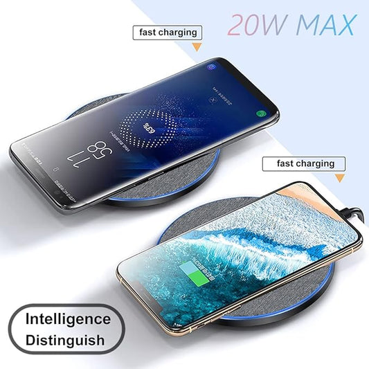 20W Fast Wireless Charger Pad,Wireless Phone Charging Station Compatible with iPhone 16/15/14/13/12/11/SE/X/AirPods,Fast Charge for Samsung Galaxy S25/S24/S23/S22/Note/Buds/Buds +,Pixel,LG G8/7