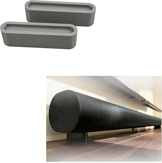Compatible with Sonos Arc Soundbar Riser Feet Stand Set | Elevate 1″–3″ for Better Sound & Under-Cabinet Clearance | Anti-Vibration Soundbar Lift Kit | Tool-Free Installation (Grey, 20mm)