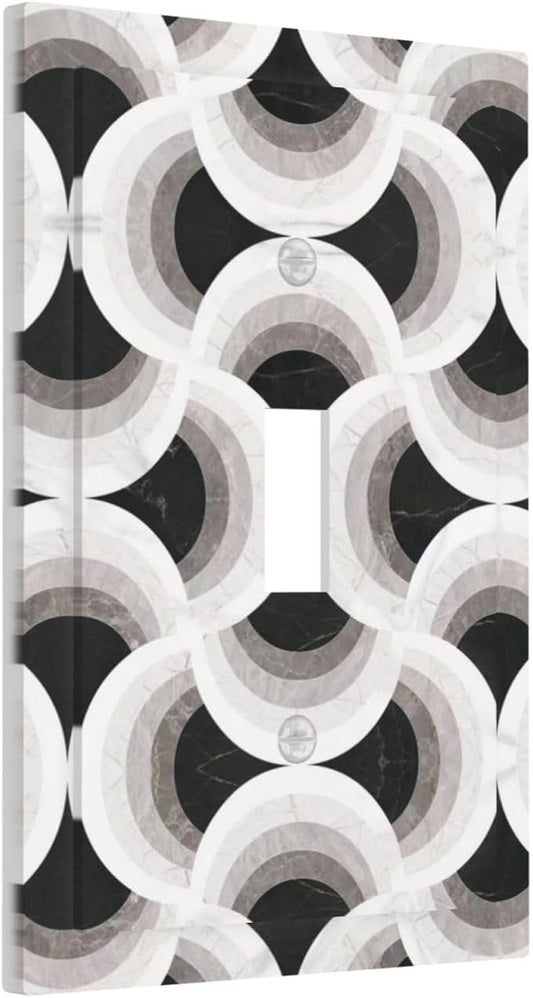 Bvtewkhz Black/White Art Marble 1 Gang Single Toggle Decorative Light Switch Covers Electrical Faceplate Switch Plates for Bathroom Kitchen Home
