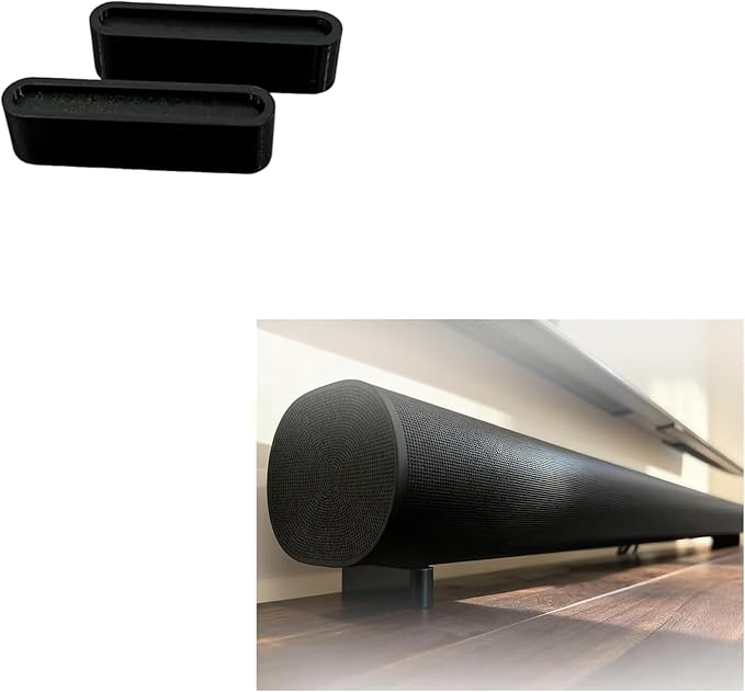 Compatible with Sonos Arc Soundbar Riser Feet Stand Set | Elevate 1″–3″ for Better Sound & Under-Cabinet Clearance | Anti-Vibration Soundbar Lift Kit | Tool-Free Installation (Black, 50mm)