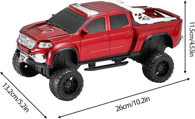 WSTER WS-X65 Pickup Truck Replica Bluetooth Speaker โ HD Sound, FM Radio, TWS Stereo, LED Party Lights, USB/TF Playback, Built-in Mic โ Cool Portable Car Design Speaker for Outdoors & Home (Red)