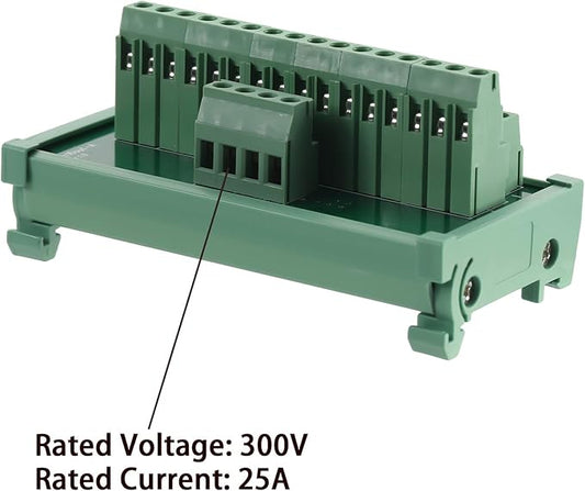 ANMBEST 2 in 20 Out Terminal Blocks Module, 25A DIN Rail and Panel Mounting Power Distribution Breakout Board for PLC Servo Power Amplifier