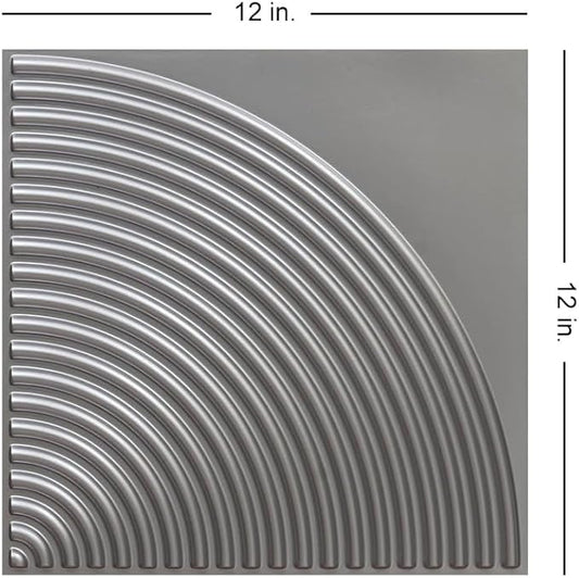 From Plain To Beautiful In Hours 9002 Arc Swell PVC 12 in x 12 in Peel and Stick Wall Panels (Covers / 10 sq.ft), Silver, 10 Piece