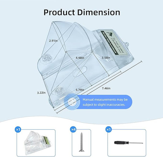 Dgyezhao Clear Outdoor Plastic Flip Doorbell Rain Cover,Camera Cover protector,weather shield Compatible doorbell accessories