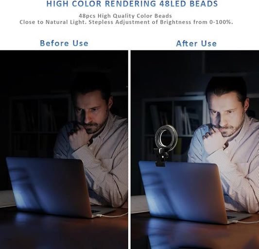 Cyezcor Video Conference Lighting Kit, Clip on Light Reading Lights, Ring Light, 360 ° Flexible Gooseneck Bed Night Light ,Computer Laptop Video Conferencing