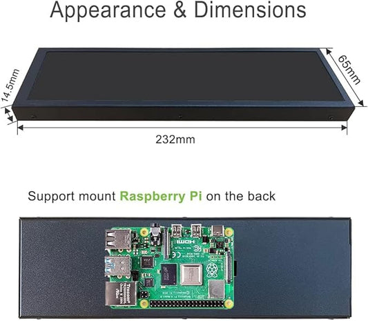 8.8 Inch PC Temperature Display, PC Sensor Panel Display, Computer Temp Monitor, IPS USB Mini Screen, AIDA64 CPU RAM DataTemperature Monitor for ARGB Computer Case Secondary Screen