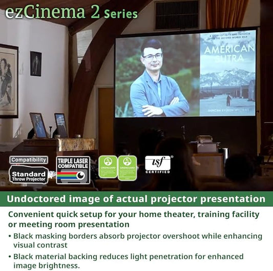 Elite Screens ezCinema 2 Projector Screen, 84-inch 16:9, Manual Floor Pull Up Scissor Backed Portable Home Office Classroom Front Projection + Carrying Bag | US Based Company 2-Year Warranty, F84XWH2