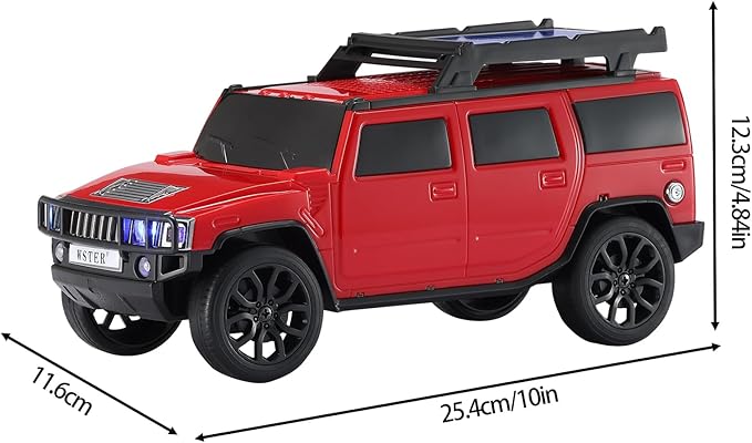 WSTER Solar Off-Road Car Bluetooth Speaker β HD Stereo Sound with TWS Pairing, TF/USB Playback, Portable Bluetooth Car Speaker for Home Audio, Outdoor Use & Retro Gifts for Men (Red)