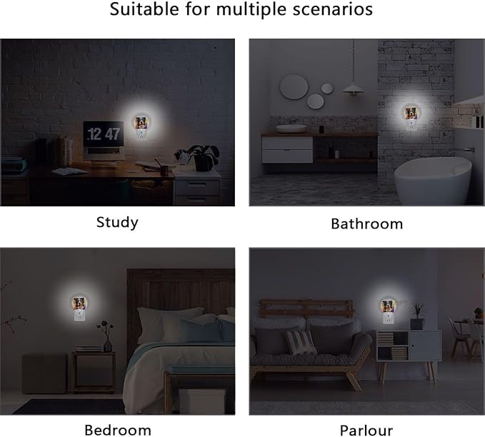 Pigsaly Led Night Light Colorful Australian Shepherds Dog Night Light Plug in Wall Lamp Smart Dusk to Dawn Sensor Nightlight Led Lamp Energy Saving Lights Gift for Kids Room Bedroom Bathroom Hallway