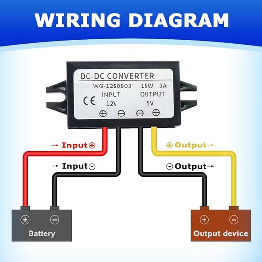 2Pcs 12/24V to 5V 5A 25W DC-DC Step Down Converter, Power Supply Adapter Compatible with Solar Panel, Waterproof Voltage Regulator Car Charging Transformation