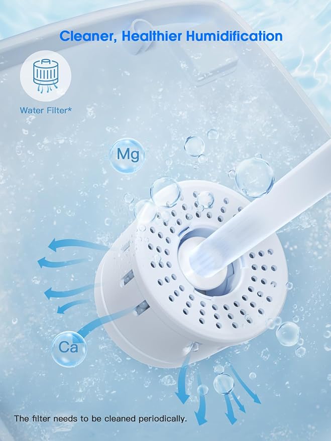 MONISEN 26L/5.7Gal Humidifier Large Room 3000 ftยฒ, Supersized Cool Mist, 38H Quiet Humidifiers for Bedroom, 2000mL/h Mist Output, Touch/Remote Control, Humidifiers for Home, Whole House, Plant, White