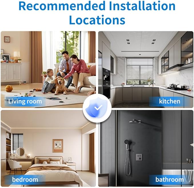 2 in1 Smoke Detector Carbon Monoxide Detector Combo,with LCD Digital Display and Sound Warning Test Button,Battery Powered,Easy Installation, for Home, Bedroom, Kitchen(2PACKS)