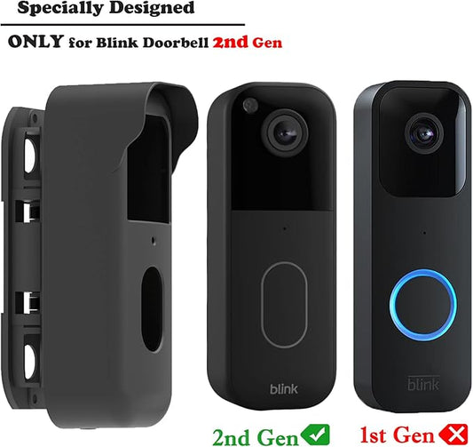 Blink Doorbell Mount, Angle Adjustable Mount for Blink Video Doorbell 2nd Gen (2025 release), Full Protection Mounting Bracket for Blink Doorbell Camera, Wider Viewing Range (Black)