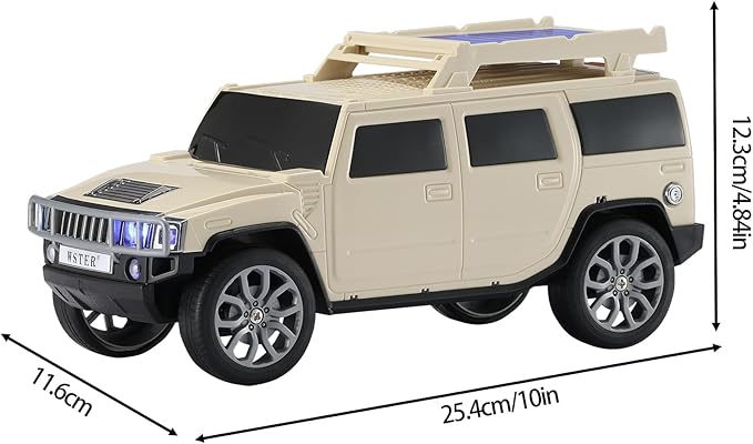 WSTER Solar Off-Road Car Bluetooth Speaker β HD Stereo Sound with TWS Pairing, TF/USB Playback, Portable Bluetooth Car Speaker for Home Audio, Outdoor Use & Retro Gifts for Men (Beige)