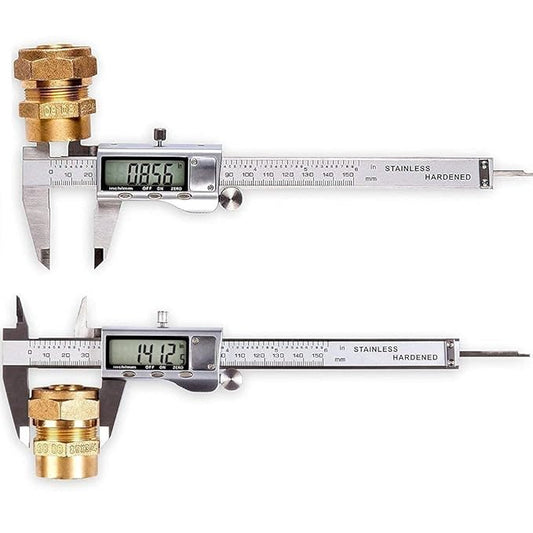 Digital Caliper, Caliper Measuring Tool with Stainless Steel, Electronic Micrometer Caliper with Large LCD Screen, Auto-Off Feature, Inch and Millimeter Conversion (6 Inch/150 mm)