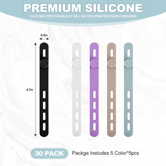 15 Pcs Cable Ties ,Silicone Cable Ties, Reusable Cord Organizer for Charger Cables, Hair Dryer, Home & Office, Flexible Cord Wraps for Electrical Wires (15 Pcs Cord Organizer)