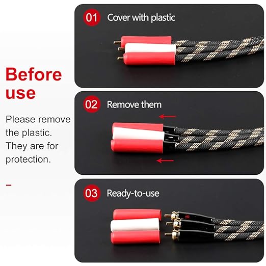 SKW RCA Y Splitter Cable 1 Male to 2 Male Subwoofer Cord, BG Series Ultra-high Purity Copper RCA Y Cable with OD 7.0mm, Multiple Shield Stereo Audio Cable for Subwoofer, Home Theater 3.2ft (1M)